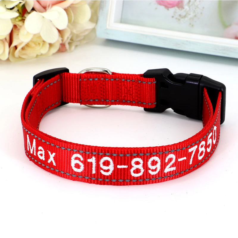 Personalisierte bestickte Nylon-Hundehalsband
