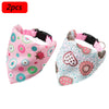 A pair of printed pet collars with matching bandanas for small dogs and cats.