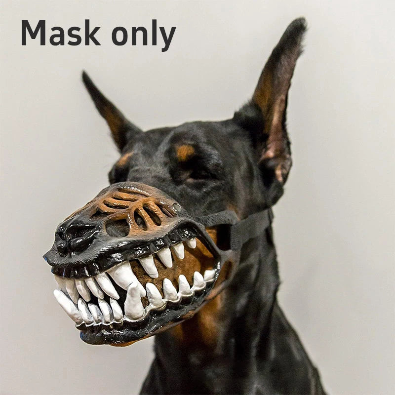 Scary Dog Muzzle Costume Mask with Fake Teeth