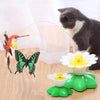 Jouet pour chat électrique rotatif en forme de papillon