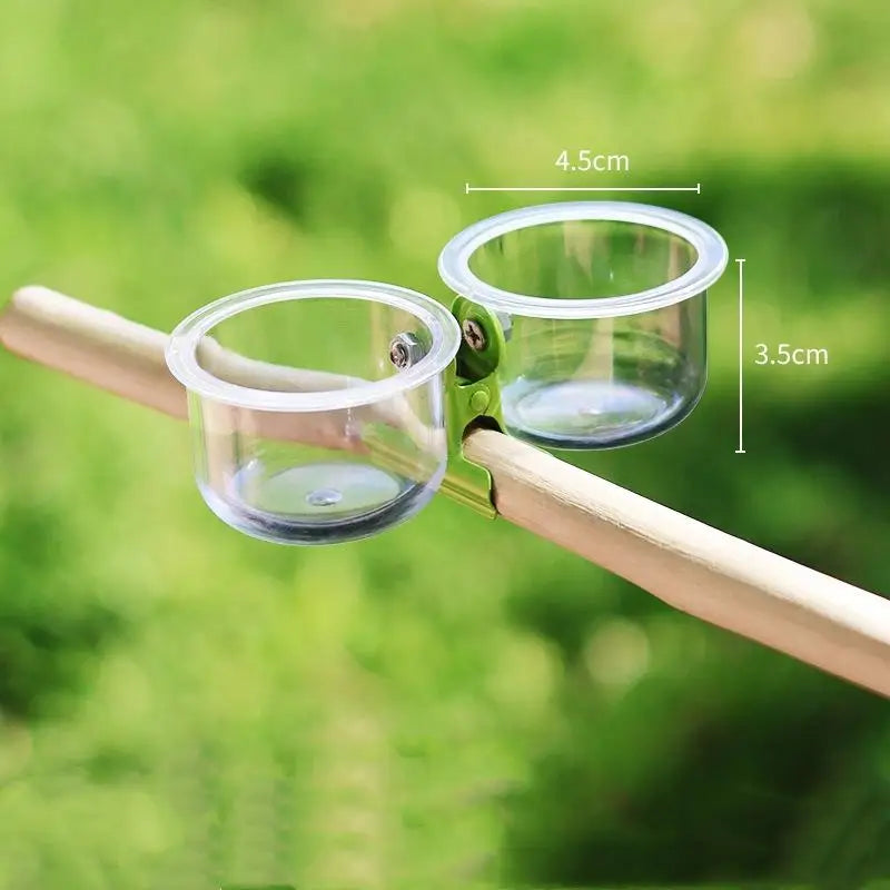 Clip-On Bird Feeder Cup for Parrot Food and Water