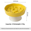 Ceramic Elevated Cat Bowl with Slow Feeder Design