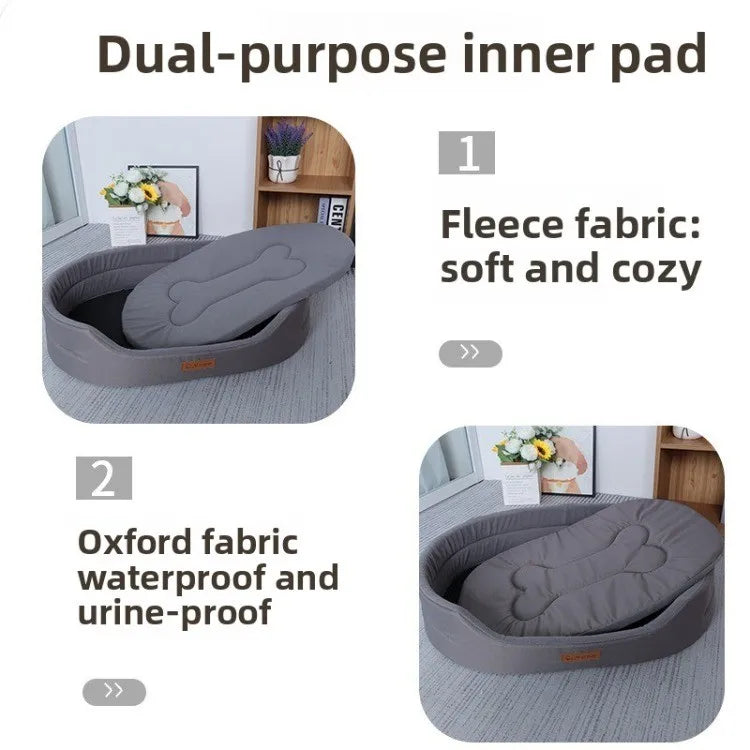 Waterproof Oxford Dog Bed with Removable Washable Cover