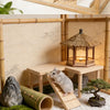 L-Shaped Wooden Hamster Platform with Stairs