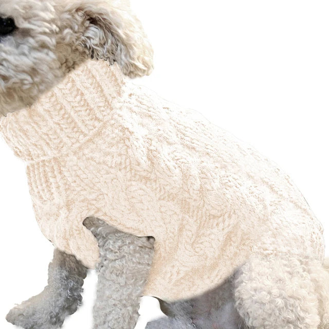 Classic Knitted Turtleneck Sweater for Small Dogs and Cats