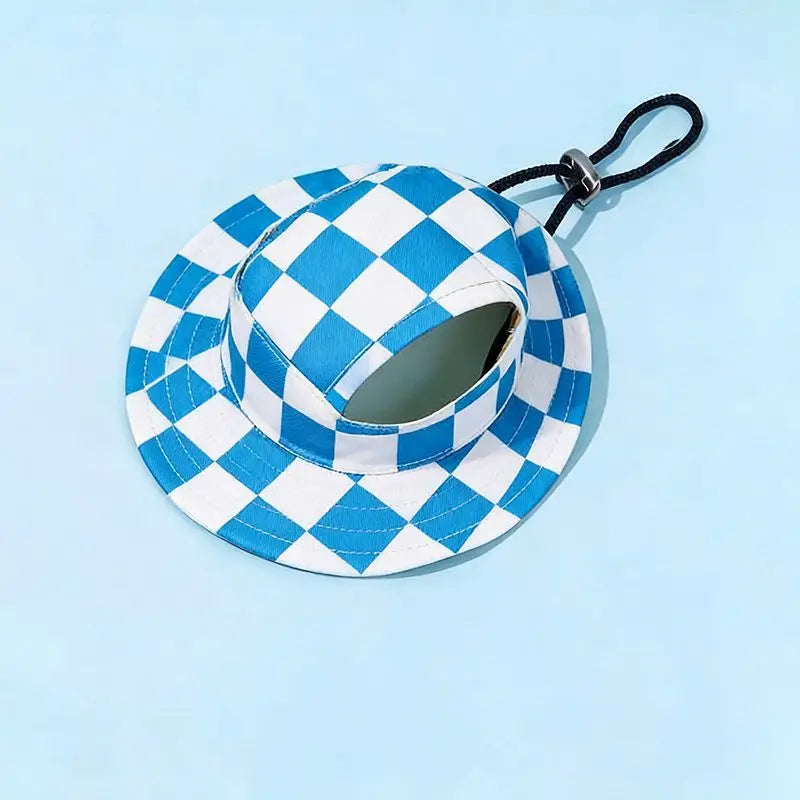 Adjustable Pet Bucket Hat with Ear Openings for Sun Protection
