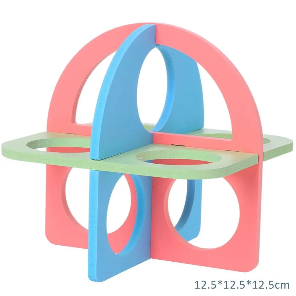 Rainbow Staircase Wooden Hamster House with DIY Assembly Kit