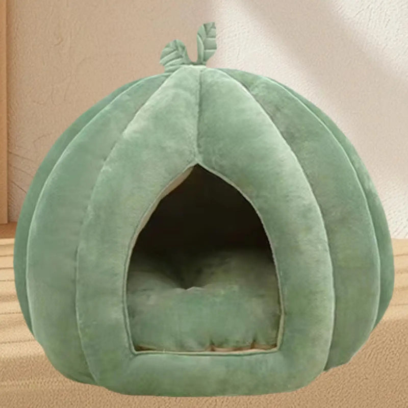 Lit pour chat en forme de citrouille d'Halloween
