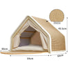 Winter Warm Cat Nest Wood House with Semi-Enclosed Sleep Space