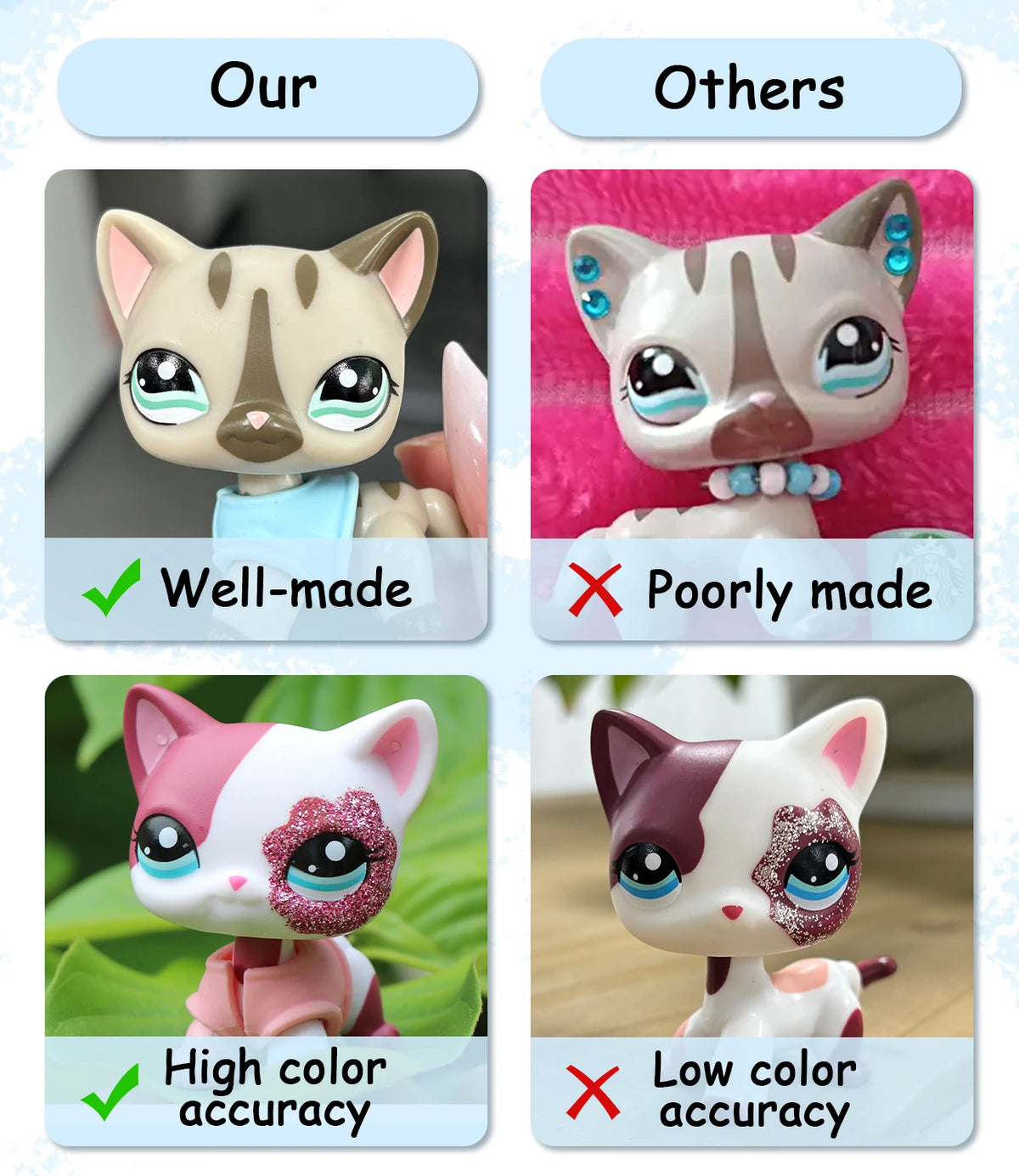 Comparaison de colliers pour animaux faits à la main pour chiens et chats, montrant des articles bien réalisés avec une grand