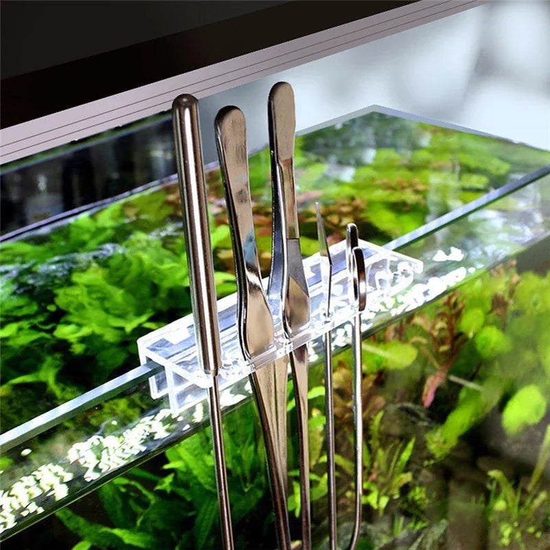 Stainless Steel Aquarium Tool Set with Scissors, Tweezers, and Shovel