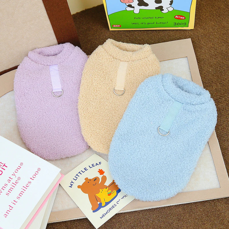 Winter Plush Dog Sweater for Small to Medium Dogs
