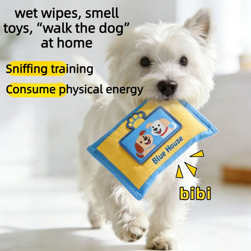 Interactive Snuffle Tissue Box Toy for Dogs – Anxiety Relief & Hide-and-Seek Puzzle