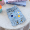 Charming Denim Jacket for Small Dogs with Playful Prints
