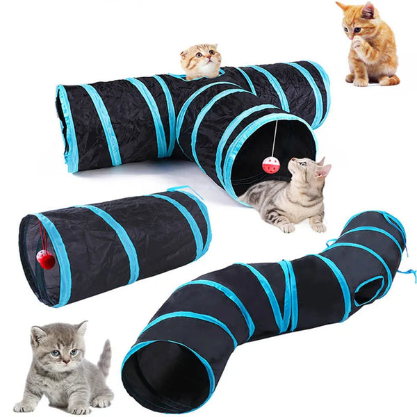 Tunnel Jouet pour Chat en S Pliable