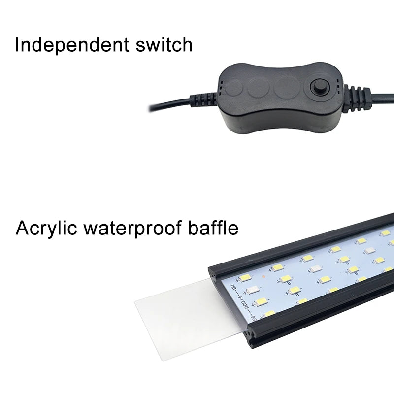 Lampe LED à clipser pour aquarium, fine, idéale pour la croissance des plantes