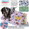A pink pet training mat featuring various fabric types and leak proof film for dogs and cats.