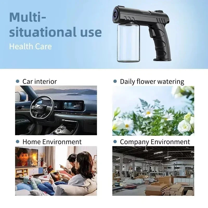 Black portable sprayer bottle used for multi-situational health care applications