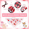 Valentine's Day Dog Bandanas – Heart & Floral Pattern Pet Scarf (Pack of 30)