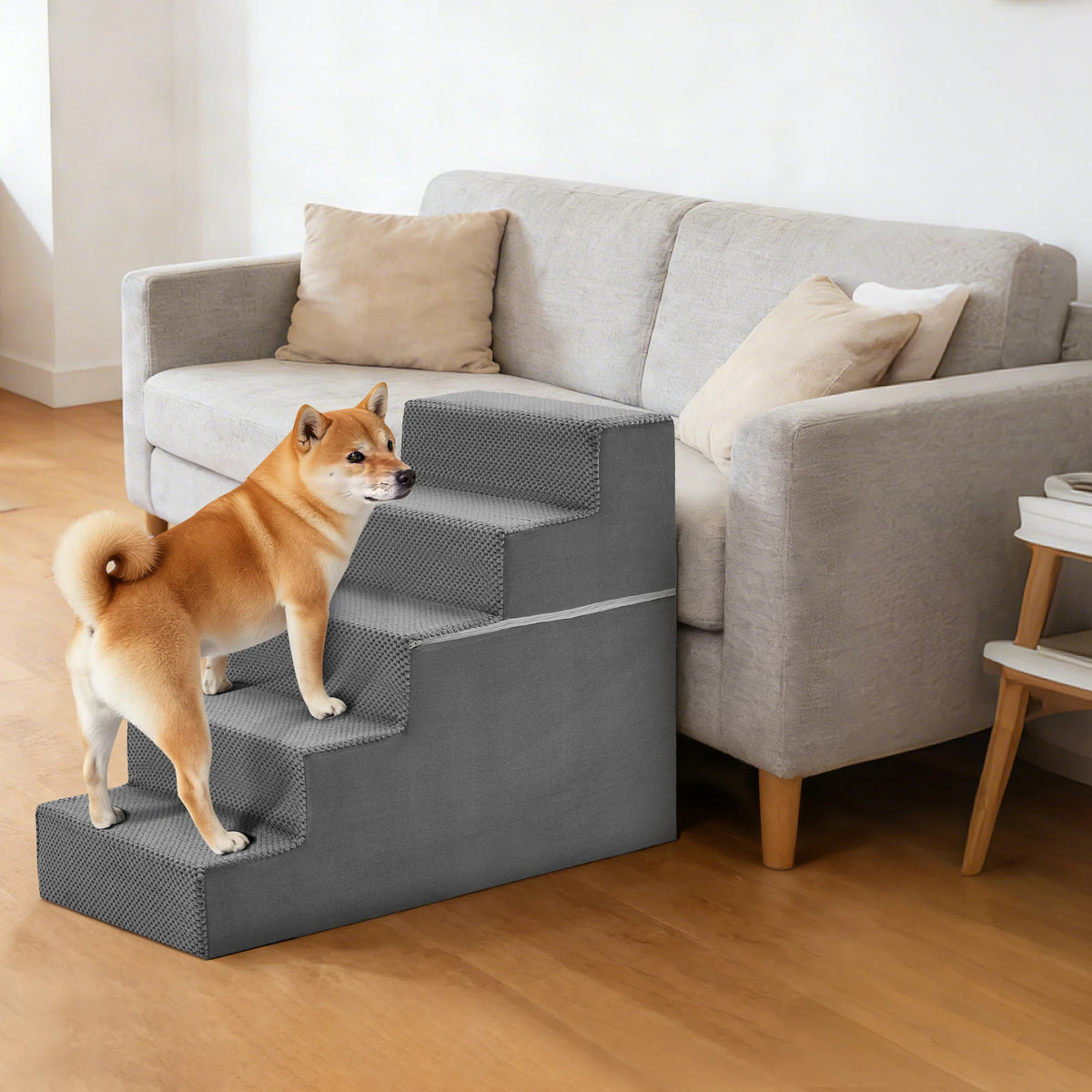 Non-Slip Foam Dog Stairs with Removable Washable Cover