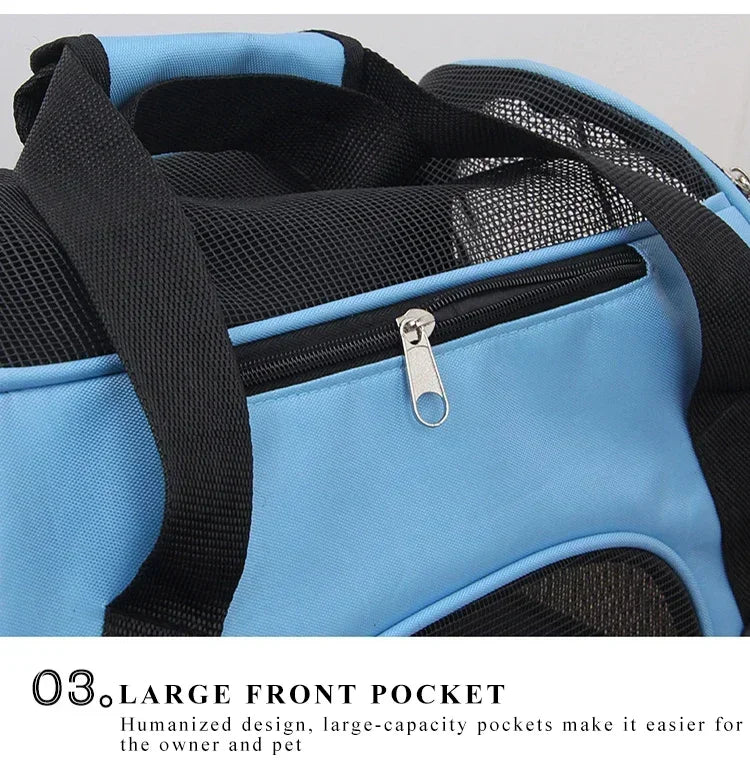 Portable Mesh Pet Carrier Bag for Cats & Small Dogs