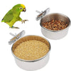 Stainless Steel Clamp-On Bird Feeder & Water Cup for Cages