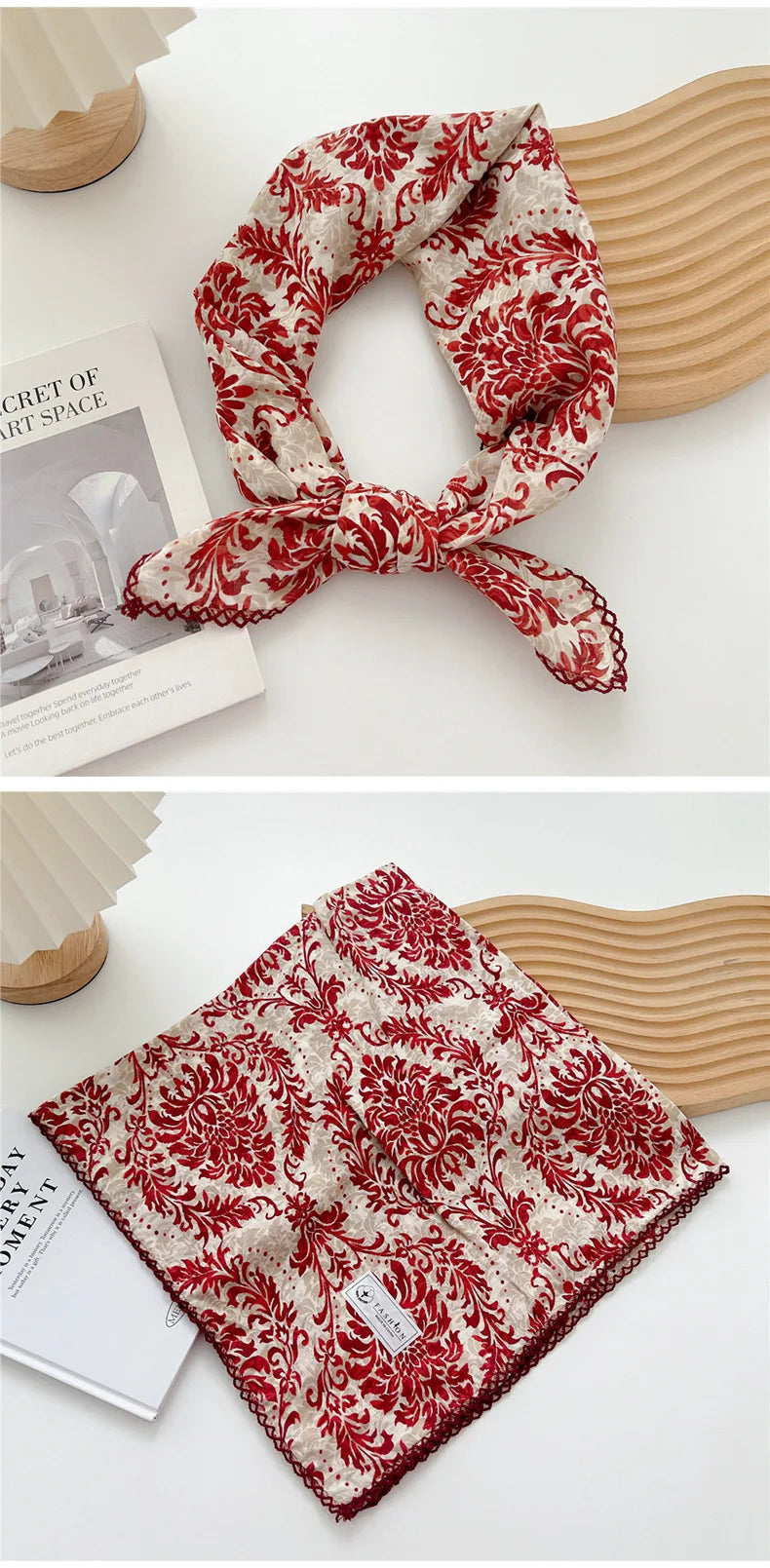 Square Cotton Scarf for Women – Versatile Neck & Hair Accessory