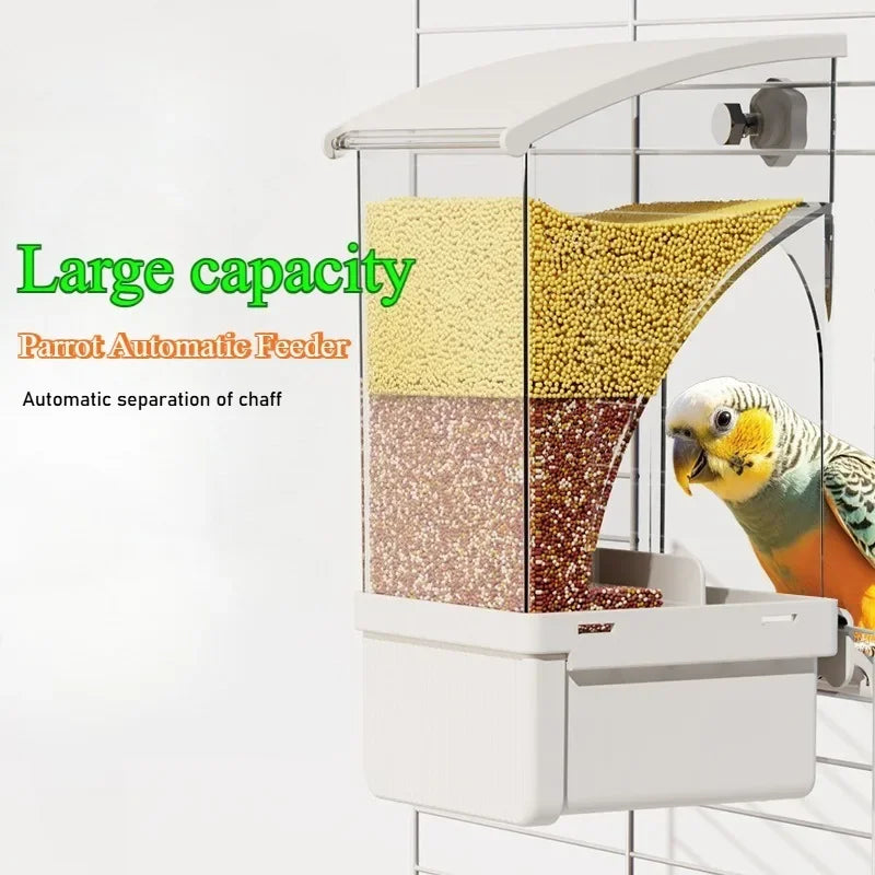 Parrot No-Waste Feeder with Seed Husk Separator