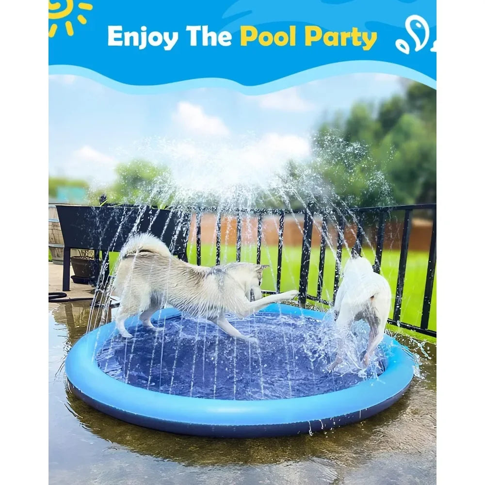 Anti-Slip Dog Splash Pad with Sprinkler for Summer Water Play