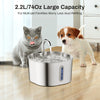 Stainless steel automatic pet water fountain with running water for pets