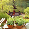 Antique Umbrella-Shaped Hanging Bird Feeder with Water Basin