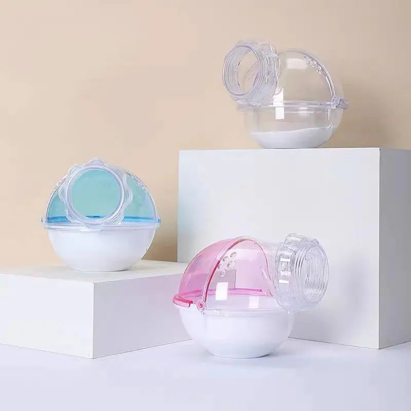 Bac à bain de sable translucide pour hamster