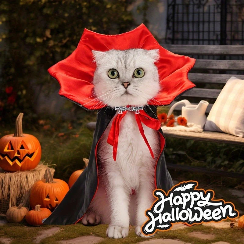 Halloween Vampire Cape & Collar Set for Cats