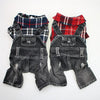 Classic Plaid Denim Jumpsuit for Small Dogs