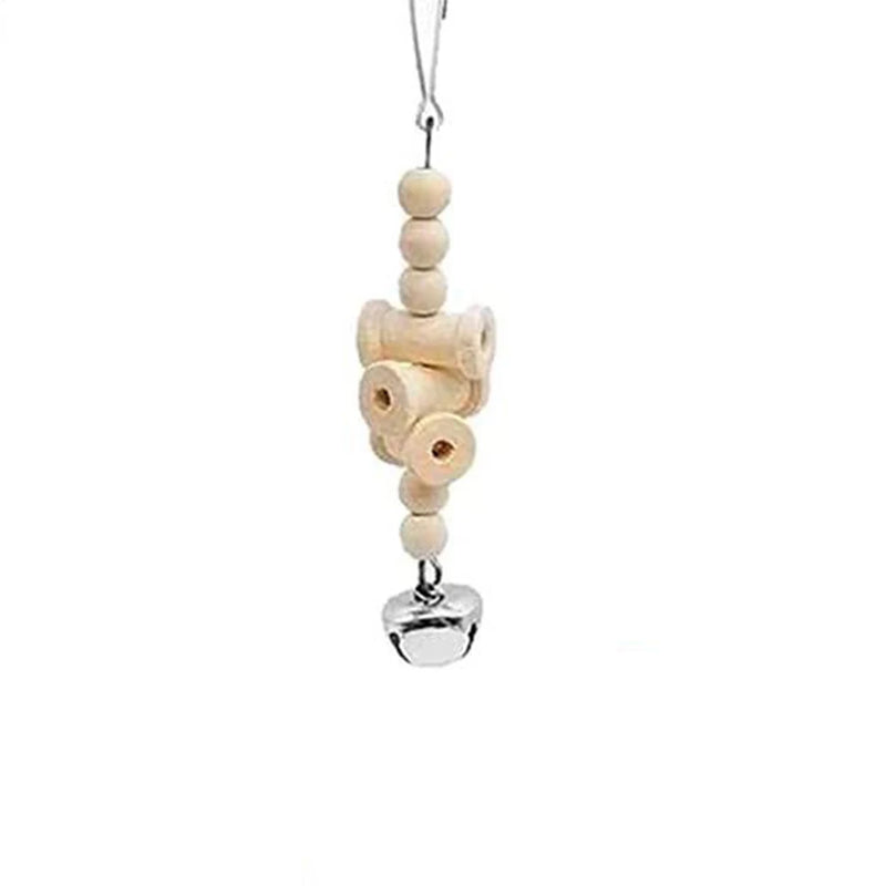 Ensemble de Jouets en Bois pour Oiseaux avec Balances et Clochettes