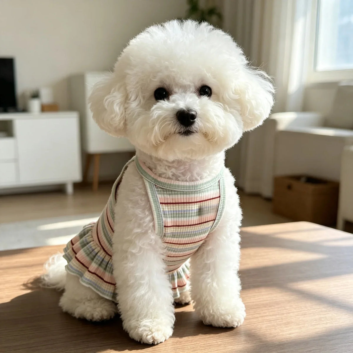 Sweet Strawberry Print Princess Dress for Small Dogs & Cats