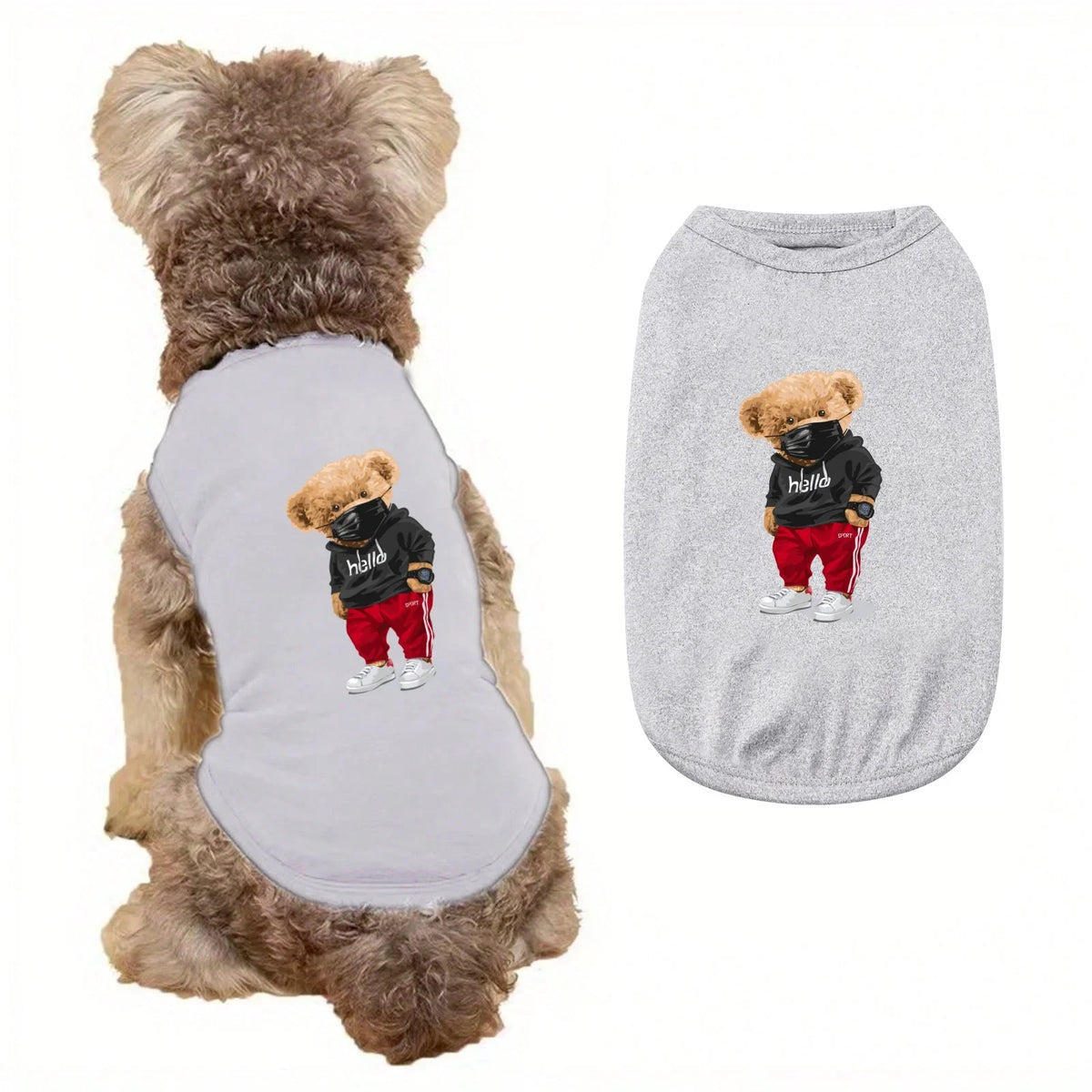 Printed Sleeveless Pet Vest for Cats and Dogs