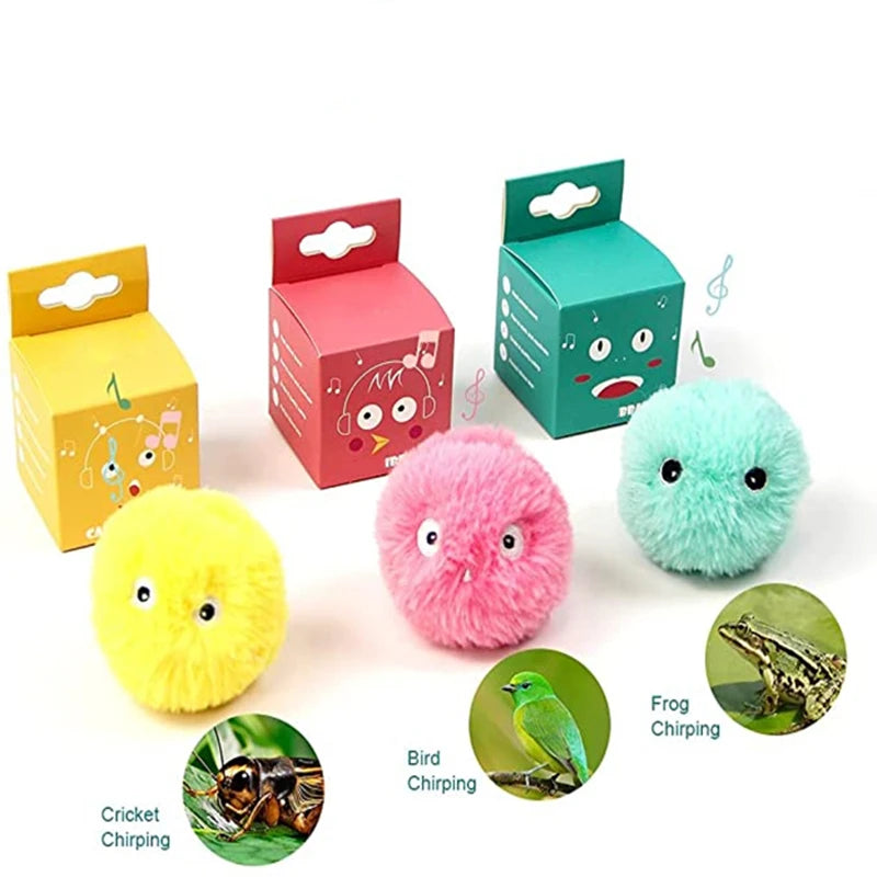 Pelota de Peluche Interactiva para Gatos con Sonidos Incorporados