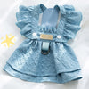 Vestido de Mezclilla para Perro con Anillo para Correa