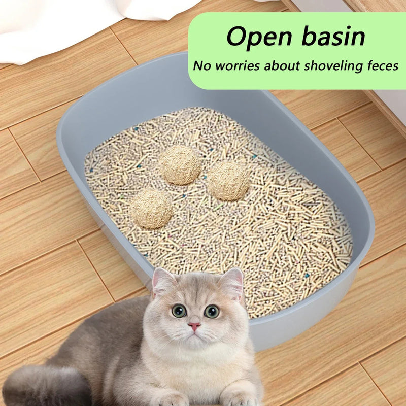 Halboffene Katzentoilette mit Schaufel