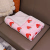 Strawberry Pink Flannel Throw Blanket for Pets and People