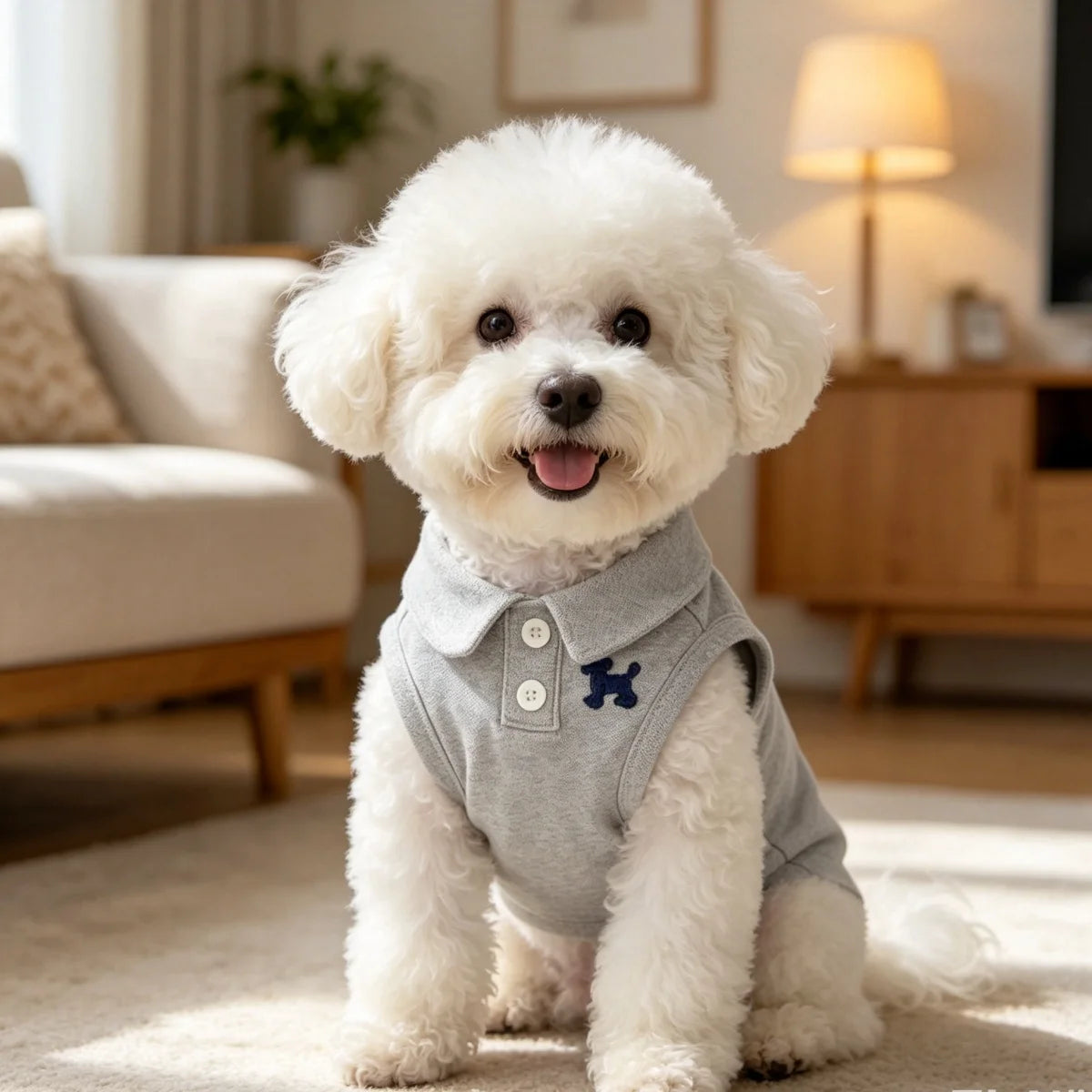 Breathable Solid Color Polo Shirt for Cats and Small Dogs