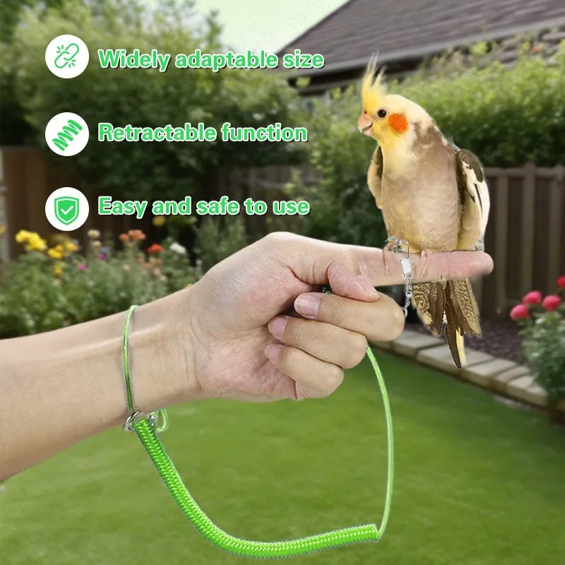 Adjustable Parrot Training Harness with Five Leg Loop Sizes