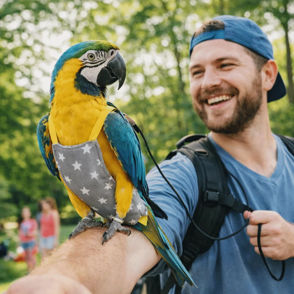 Breathable Parrot Flight Suit with Poop Pocket