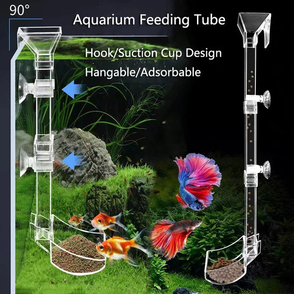 Transparent Acrylic Aquarium Feeder Tube Dish for Shrimp and Snails