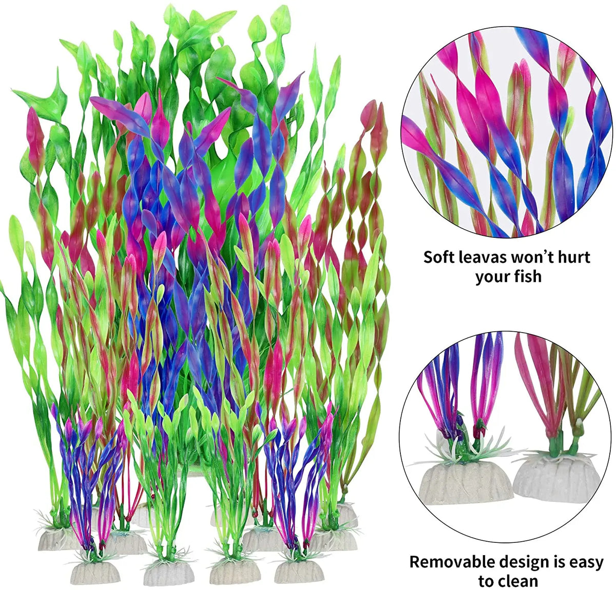 Artificial Aquarium Plants with Ceramic Base