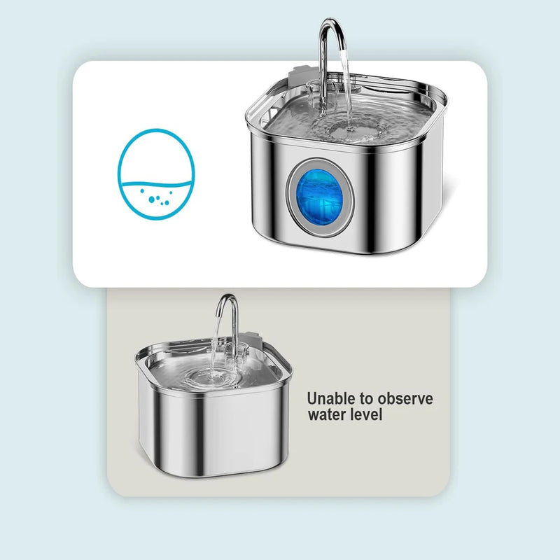 Fontaine à eau pour animaux en acier inoxydable, capacité de 3,2 L