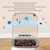 Automatic lid opening and closing dust-proof pet food dispenser for cat's diet health