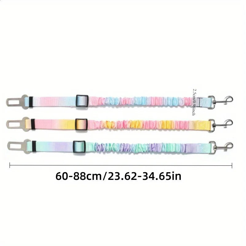 Adjustable Dog Car Safety Seat Belt with Elastic Bungee Buffer