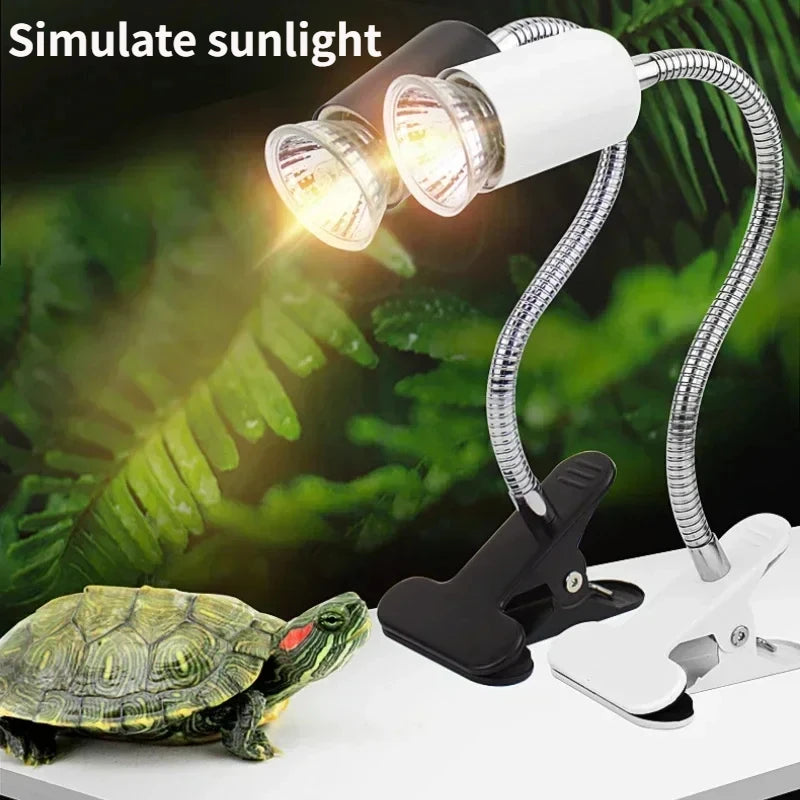 Lampe chauffante ajustable à col de cygne pour reptiles avec ampoule 50W